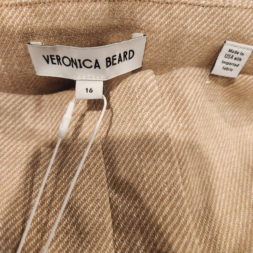 Veronica Beard Komi tan linen blend flare pants size 16 - Picture 7 of 8